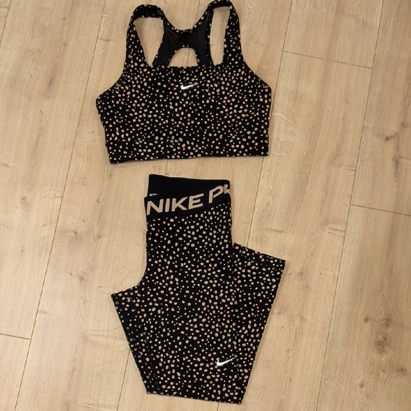 Nike Women's Gym Set Black & Cream Dotted NWOT! - Picture 12 of 12